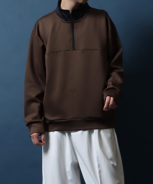 ANPAS(アンパス)の「Punch the dough Collar Separated Half Zip Pullover/ポンチ クレリック ハーフジップ プルオーバー ジャージ(スウェット・メンズ・チャコール/カーキブラウン/グレイッシュベージュ/ブラック・LL/M/L)」の7枚目の写真