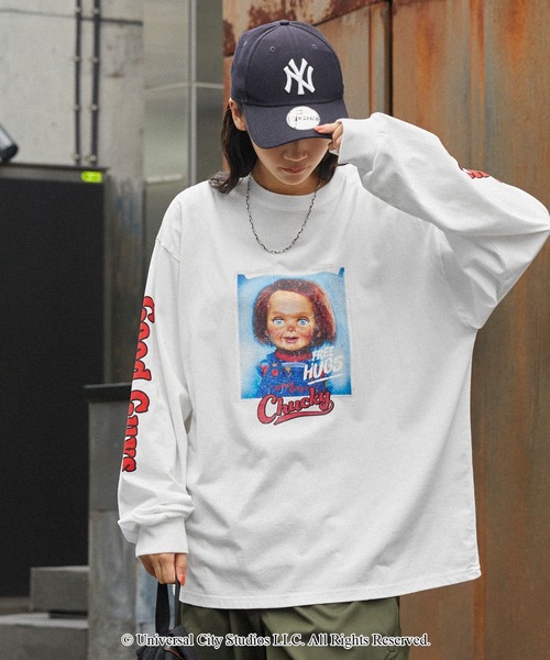 【新品】タグ付き　チャッキー　長袖tシャツ パーカー　ロンT コラボ　ハロウィン 新品】タグ付き チャッキー 長袖tシャツ パーカー ロンT コラボ