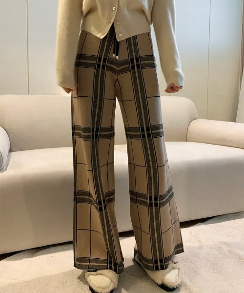 N.s（エヌドットエス）の「チェックニットワイドパンツ（その他パンツ・レディース・ホワイト/グレー/ブラック/モカ・FREE）」の15枚目の写真
