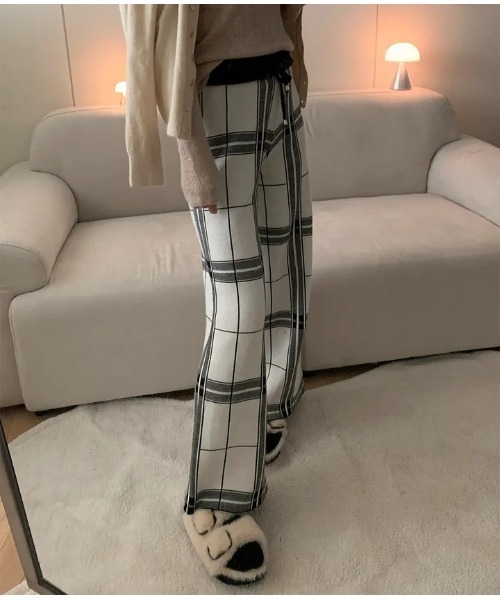 N.s（エヌドットエス）の「チェックニットワイドパンツ（その他パンツ・レディース・ホワイト/グレー/ブラック/モカ・FREE）」の10枚目の写真