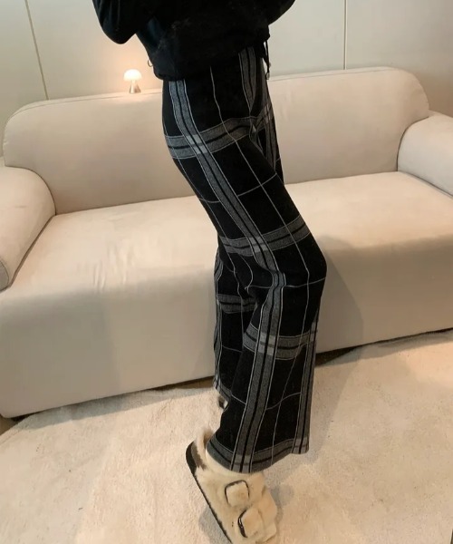 N.s（エヌドットエス）の「チェックニットワイドパンツ（その他パンツ・レディース・ホワイト/グレー/ブラック/モカ・FREE）」の8枚目の写真