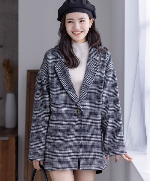 clear（クリア）の「ミディアム丈オーバーサイズシングルコート[低身長用サイズ有]（ステンカラーコート・レディース・ブラウン系その他/ブラック系その他・F/XS）」の2枚目の写真