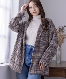 clear | ミディアム丈オーバーサイズシングルコート[低身長用サイズ有](ステンカラーコート)