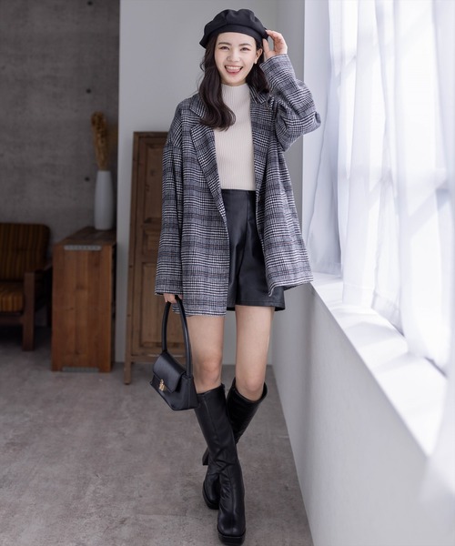 clear（クリア）の「ミディアム丈オーバーサイズシングルコート[低身長用サイズ有]（ステンカラーコート・レディース・ブラウン系その他/ブラック系その他・F/XS）」の3枚目の写真