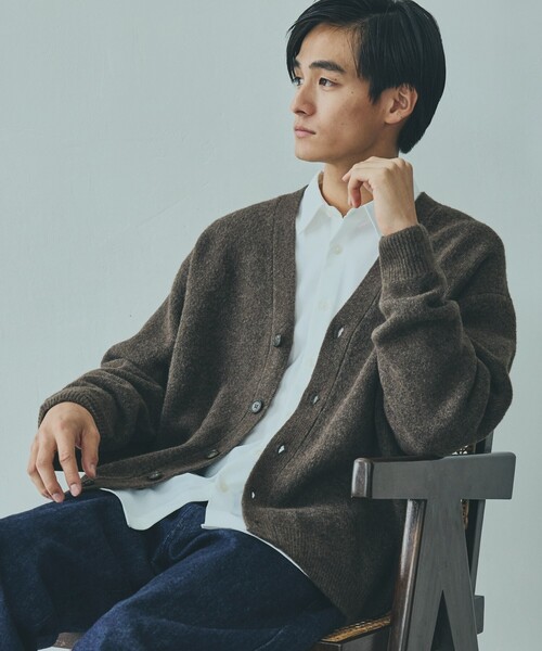 THE SHOP TK （ザ ショップ ティーケー ）の「◆スラウチカーディガン/ハグするニットシリーズ（カーディガン/ボレロ・メンズ・ブラウン系/ブルー/チャコールグレー/オフホワイト/ブルーグリーン・02/04/03）」の6枚目の写真