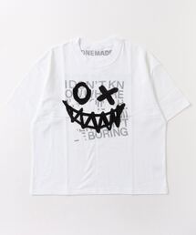 ONE MADE（ワンメイド）の「ONE MADE(ワンメイド) プリント×コード刺繍Ｔ（Tシャツ/カットソー）」