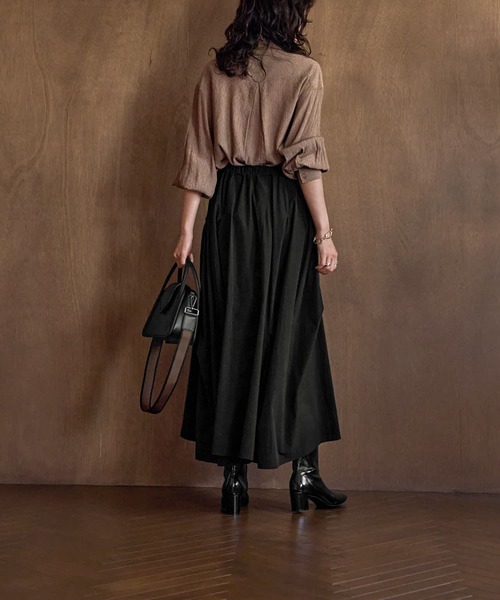 STYLE DELI（スタイルデリ）の「ドビーシャツ襟ブラウス（シャツ/ブラウス・レディース・レッド系その他/イエロー系その他/ブラウン系その他・M）」の8枚目の写真