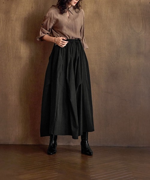 STYLE DELI（スタイルデリ）の「ドビーシャツ襟ブラウス（シャツ/ブラウス・レディース・レッド系その他/イエロー系その他/ブラウン系その他・M）」の9枚目の写真