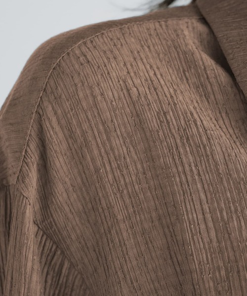 STYLE DELI（スタイルデリ）の「ドビーシャツ襟ブラウス（シャツ/ブラウス・レディース・レッド系その他/イエロー系その他/ブラウン系その他・M）」の12枚目の写真