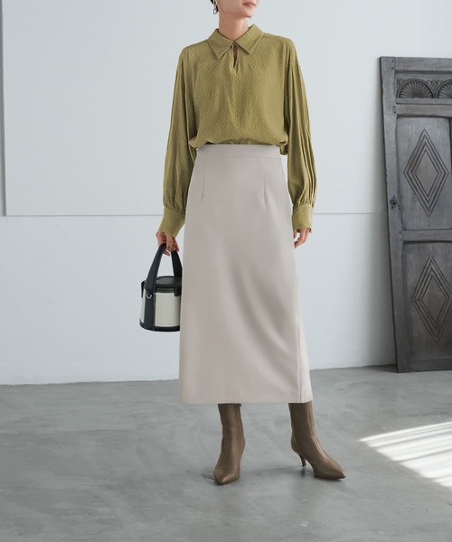 STYLE DELI（スタイルデリ）の「ドビーシャツ襟ブラウス（シャツ/ブラウス・レディース・レッド系その他/イエロー系その他/ブラウン系その他・M）」の16枚目の写真