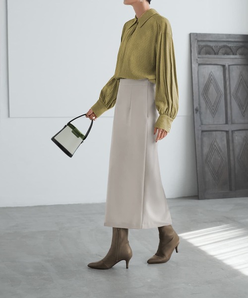 STYLE DELI（スタイルデリ）の「ドビーシャツ襟ブラウス（シャツ/ブラウス・レディース・レッド系その他/イエロー系その他/ブラウン系その他・M）」の18枚目の写真