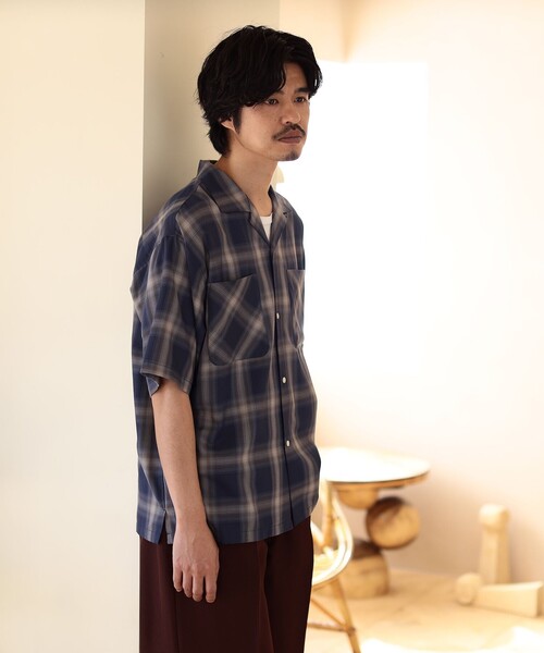 B:MING by BEAMS（ビーミングバイビームス）の「ambiance / TR Ombre Check Shirt（シャツ/ブラウス・メンズ・ブラウン/ブルー/オフホワイト・X-LARGE/LARGE/MEDIUM/SMALL）」の3枚目の写真