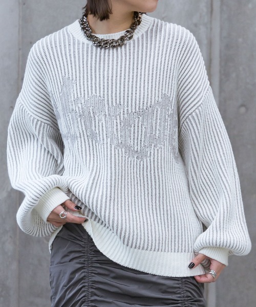 PAGEBOY（ページボーイ）の「ストライプロゴニットプルオーバー