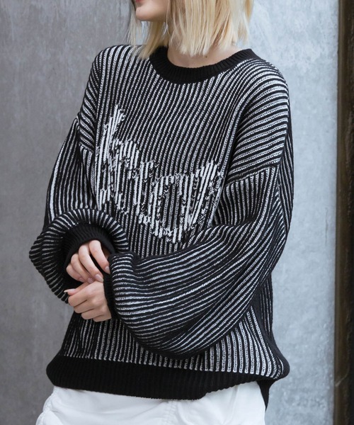 PAGEBOY(ページボーイ)の「ストライプロゴニットプルオーバー(ニット/セーター・レディース・ブルー/オフホワイト/ブラック・FREE)」の18枚目の写真