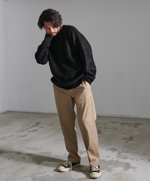 CavariA（キャバリア）の「『CavariA/キャバリア』無地モヘアタッチクルー長袖ニット（ニット/セーター・メンズ・ベージュ/ブラック/ホワイト/ワイン/マスタード/チャコール・L/M）」の13枚目の写真