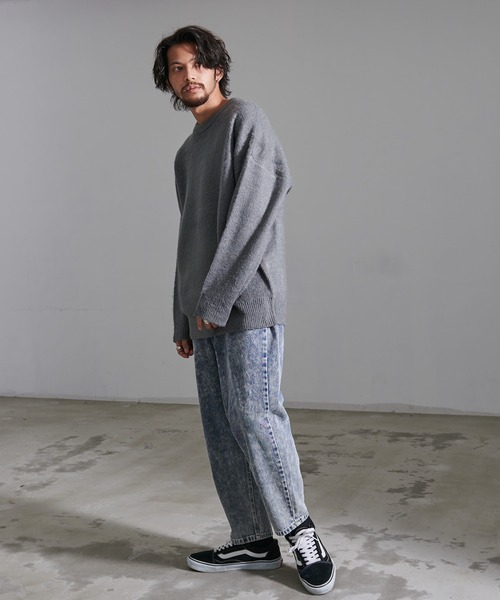 CavariA（キャバリア）の「『CavariA/キャバリア』無地モヘアタッチクルー長袖ニット（ニット/セーター・メンズ・ベージュ/ブラック/ホワイト/ワイン/マスタード/チャコール・L/M）」の18枚目の写真