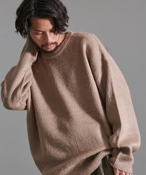 CavariA（キャバリア）の「『CavariA/キャバリア』無地モヘアタッチクルー長袖ニット（ニット/セーター・メンズ・ベージュ/ブラック/ホワイト/ワイン/マスタード/チャコール・L/M）」の20枚目の写真