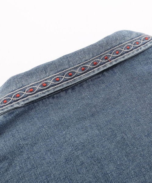 HOOK(フック)の「ハワイ刺繍ウォッシュデニムジャケット(デニムジャケット・メンズ・ブルー・L/M/XL)」の6枚目の写真