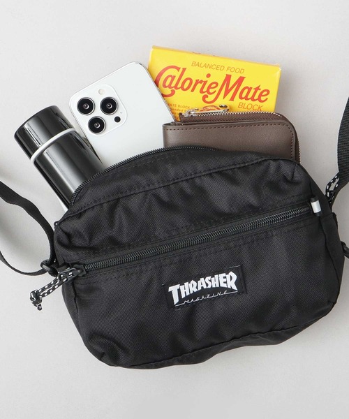 THRASHER（スラッシャー）の「撥水加工 横型 ミニショルダーポーチ BENCHMARKシリーズ（ショルダーバッグ・メンズ・ブラック・FREE）」の11枚目の写真