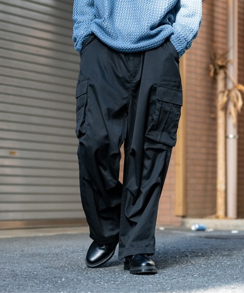 JOHN'S CLOSET（ジョンズクローゼット）の「【13】ナチュラルストレッチ オーバーカーゴパンツ（カーゴパンツ・メンズ・ブラック/オフホワイト/オリーブ/グレー・MEDIUM/LARGE）」の3枚目の写真