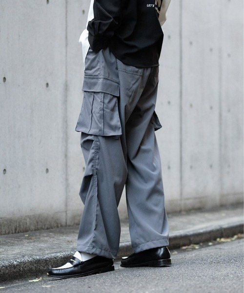 JOHN'S CLOSET（ジョンズクローゼット）の「【13】ナチュラルストレッチ オーバーカーゴパンツ（カーゴパンツ・メンズ・ブラック/オフホワイト/オリーブ/グレー・MEDIUM/LARGE）」の18枚目の写真