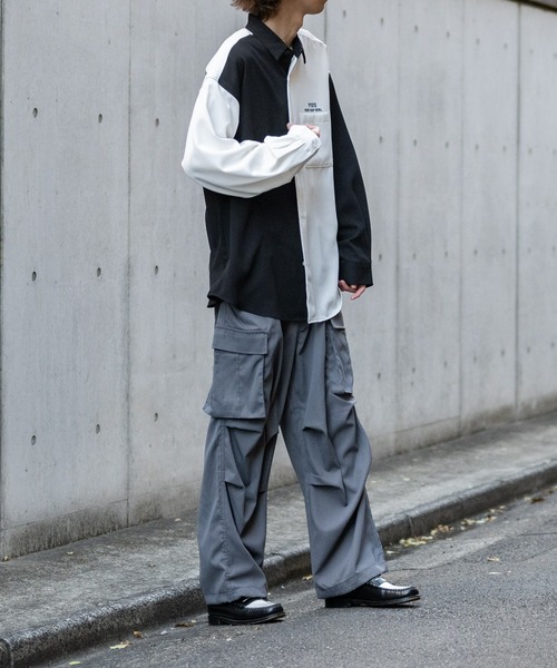 JOHN'S CLOSET（ジョンズクローゼット）の「【13】ナチュラルストレッチ オーバーカーゴパンツ（カーゴパンツ・メンズ・ブラック/オフホワイト/オリーブ/グレー・MEDIUM/LARGE）」の21枚目の写真