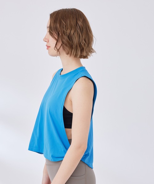 Spiritual Gangster（スピリチュアルギャングスター）の「【SPIRITUAL GANGSTER】ドリフターシームレスタンクトップ（タンクトップ・レディース・ブラック/ネイビー・S）」の8枚目の写真