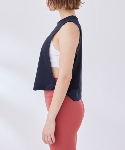 Spiritual Gangster（スピリチュアルギャングスター）の「【SPIRITUAL GANGSTER】ドリフターシームレスタンクトップ（タンクトップ・レディース・ブラック/ネイビー・S）」の11枚目の写真