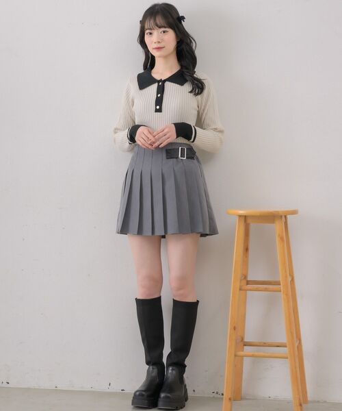 ems excite（エムズエキサイト）の「バイカラー襟NTPO（ニット/セーター・レディース・ナチュラル/ブルー/ベージュ・FREE）」の21枚目の写真