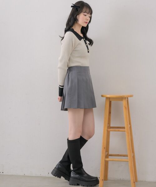 ems excite（エムズエキサイト）の「バイカラー襟NTPO（ニット/セーター・レディース・ナチュラル/ブルー/ベージュ・FREE）」の22枚目の写真