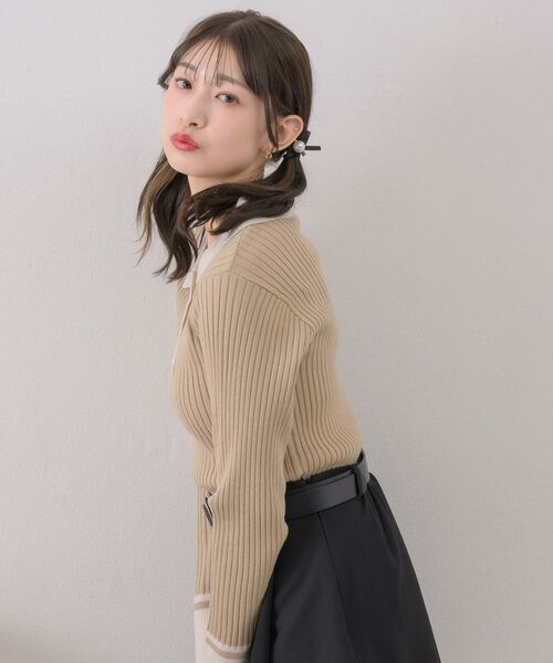 ems excite（エムズエキサイト）の「バイカラー襟NTPO（ニット/セーター・レディース・ナチュラル/ブルー/ベージュ・FREE）」の16枚目の写真