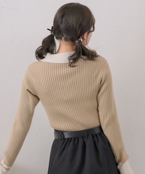 ems excite（エムズエキサイト）の「バイカラー襟NTPO（ニット/セーター・レディース・ナチュラル/ブルー/ベージュ・FREE）」の17枚目の写真