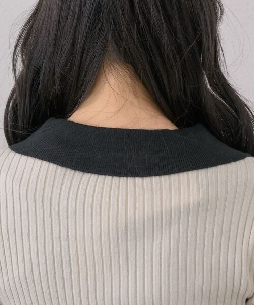 ems excite（エムズエキサイト）の「バイカラー襟NTPO（ニット/セーター・レディース・ナチュラル/ブルー/ベージュ・FREE）」の14枚目の写真