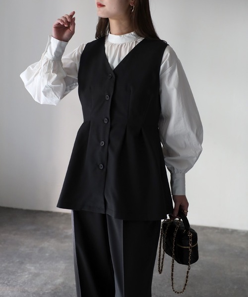 Riberry（リベリー）の「【セットアップ可】ペプラムベスト（ベスト・レディース・ブラック/グレー・FREE）」の9枚目の写真