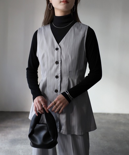 Riberry（リベリー）の「【セットアップ可】ペプラムベスト（ベスト・レディース・ブラック/グレー・FREE）」の16枚目の写真