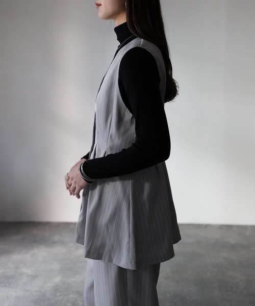 Riberry（リベリー）の「【セットアップ可】ペプラムベスト（ベスト・レディース・ブラック/グレー・FREE）」の6枚目の写真