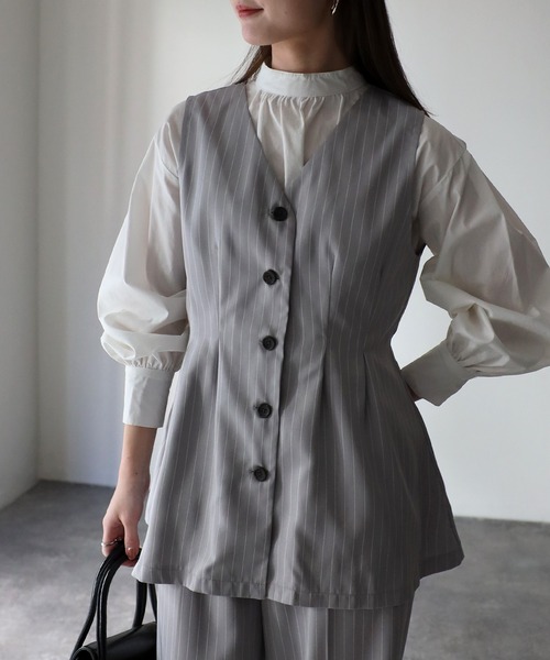 Riberry（リベリー）の「【セットアップ可】ペプラムベスト（ベスト・レディース・ブラック/グレー・FREE）」の21枚目の写真