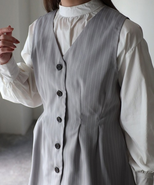 Riberry（リベリー）の「【セットアップ可】ペプラムベスト（ベスト・レディース・ブラック/グレー・FREE）」の22枚目の写真