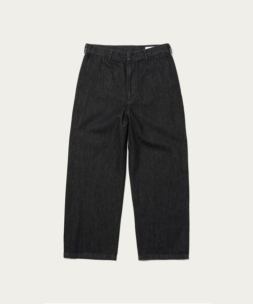 green label relaxing(グリーンレーベルリラクシング)の「シグネチャーデニム ワイド ノープリーツ パンツ(デニムパンツ・メンズ・ホワイト/ブラック・S/M/L)」の1枚目の写真