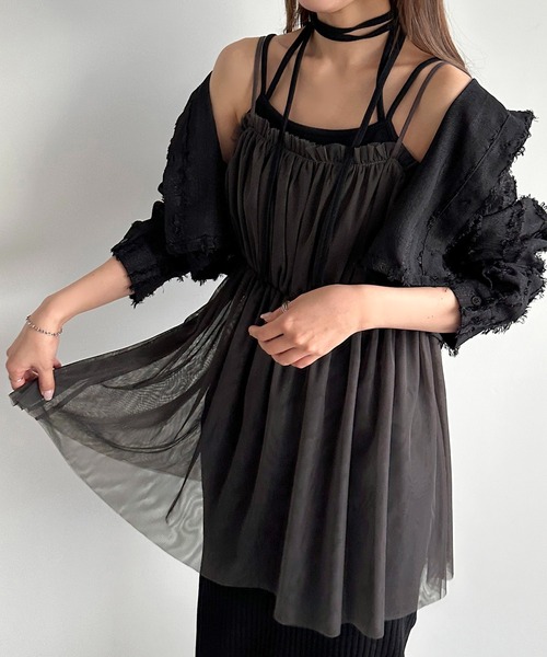 apres jour mignon(アプレジュールミニョン)の「チュールビスチェ【ZOZOTOWN限定アイテム】(ベスト・レディース・チャコールグレー/ブラック・フリー/X-LARGE)」の12枚目の写真