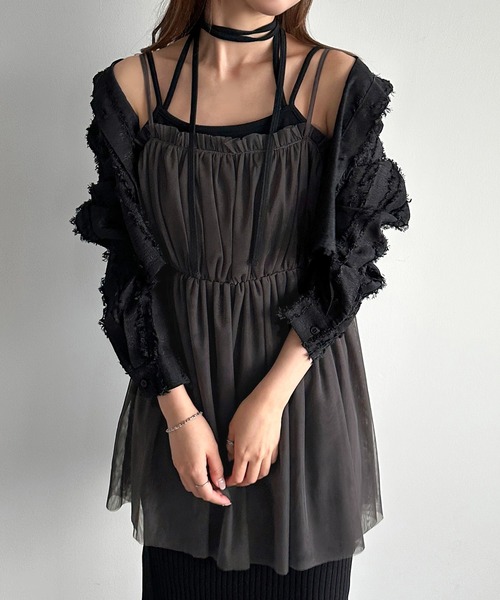 apres jour mignon(アプレジュールミニョン)の「チュールビスチェ【ZOZOTOWN限定アイテム】(ベスト・レディース・チャコールグレー/ブラック・フリー/X-LARGE)」の10枚目の写真