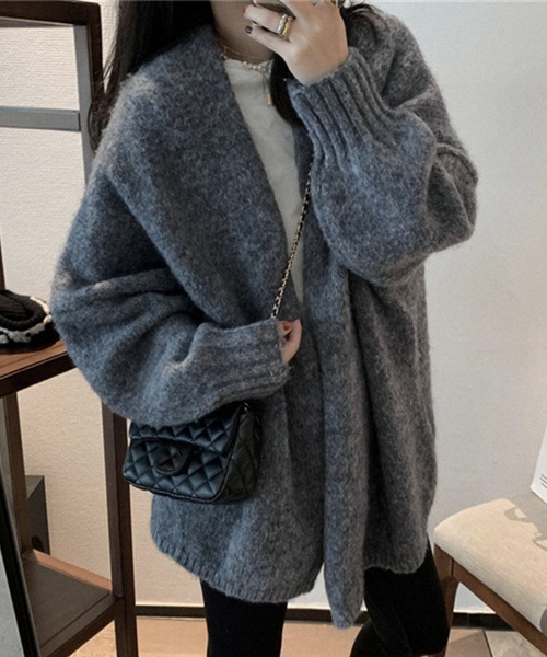 Miniministore(ミニミニストア)の「トッパーカーディガン ニット 秋冬羽織り(カーディガン/ボレロ・レディース・ベージュ/ダークグレー・FREE)」の1枚目の写真