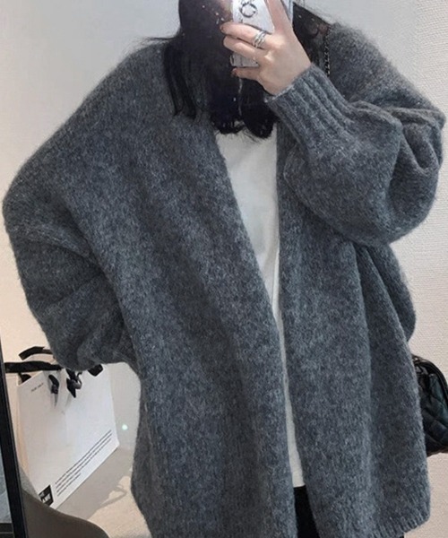 Miniministore(ミニミニストア)の「トッパーカーディガン ニット 秋冬羽織り(カーディガン/ボレロ・レディース・ベージュ/ダークグレー・FREE)」の9枚目の写真