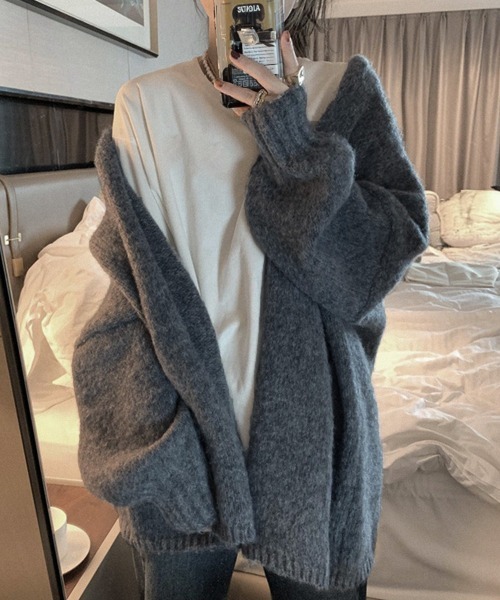 Miniministore(ミニミニストア)の「トッパーカーディガン ニット 秋冬羽織り(カーディガン/ボレロ・レディース・ベージュ/ダークグレー・FREE)」の10枚目の写真
