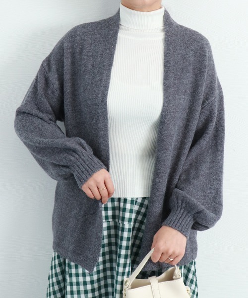 Miniministore(ミニミニストア)の「トッパーカーディガン ニット 秋冬羽織り(カーディガン/ボレロ・レディース・ベージュ/ダークグレー・FREE)」の11枚目の写真