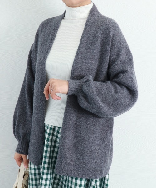 Miniministore(ミニミニストア)の「トッパーカーディガン ニット 秋冬羽織り(カーディガン/ボレロ・レディース・ベージュ/ダークグレー・FREE)」の12枚目の写真