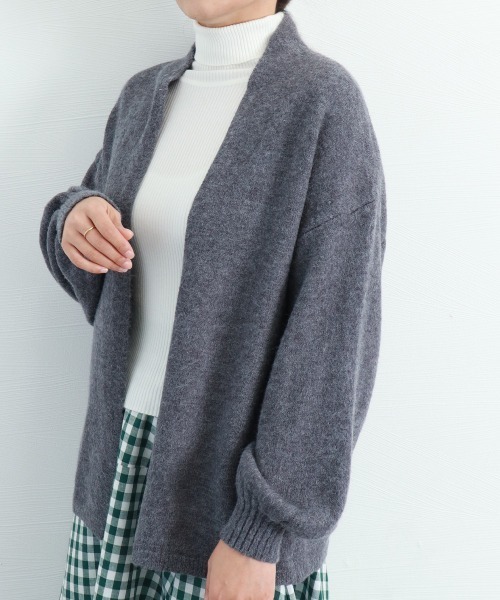Miniministore(ミニミニストア)の「トッパーカーディガン ニット 秋冬羽織り(カーディガン/ボレロ・レディース・ベージュ/ダークグレー・FREE)」の14枚目の写真