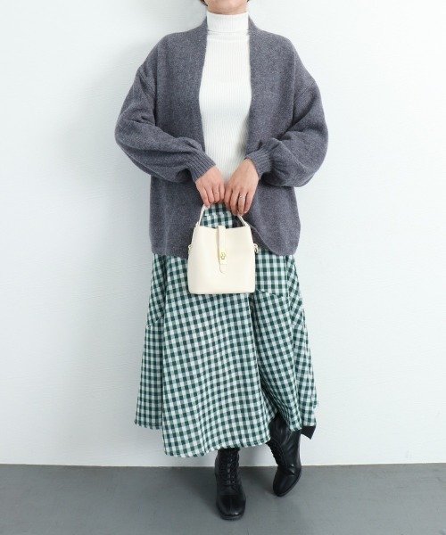 Miniministore(ミニミニストア)の「トッパーカーディガン ニット 秋冬羽織り(カーディガン/ボレロ・レディース・ベージュ/ダークグレー・FREE)」の16枚目の写真
