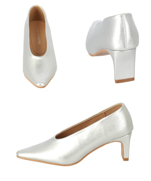 Settimissimo（セッティミッシモ）の「メタリック ポインテッドパンプス（パンプス・レディース・シルバー/ブラック・L/M/S）」の14枚目の写真