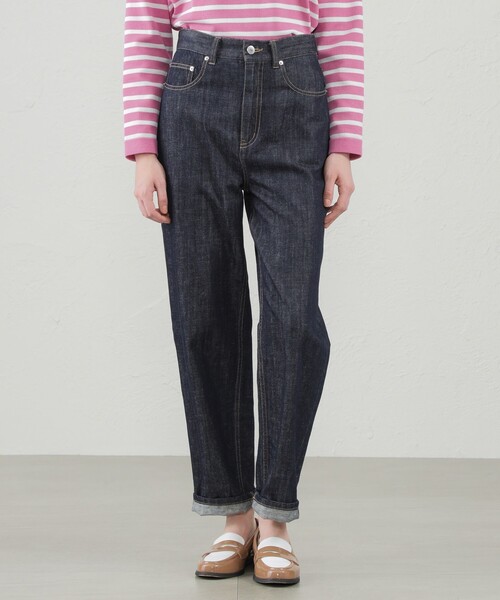 MACKINTOSH PHILOSOPHY（ﾏｯｷﾝﾄｯｼｭ ﾌｨﾛｿﾌｨｰ）の「コットンリネンデニムパンツ（デニムパンツ・レディース・ダークネイビー/ブルー・36/38）」の2枚目の写真